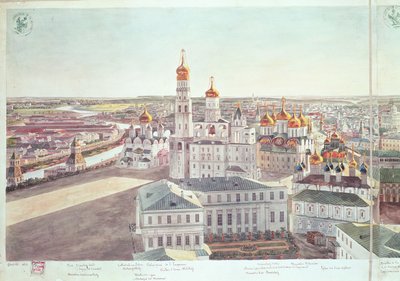 Panorama von Moskau, Detail der Kreml-Kathedralen, 1819 von Gadolle